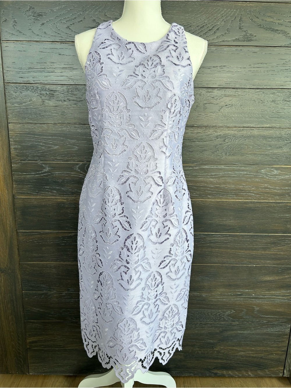 Antonio Melani Lace Sheath Midi Dress Lavender Size 4